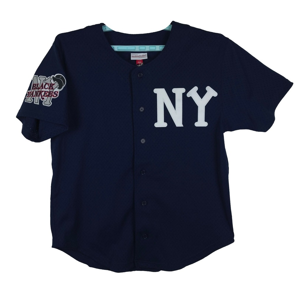 Authentic New York Black Yankees Mitchell & Ness NNL Large BP Jersey Navy NWT